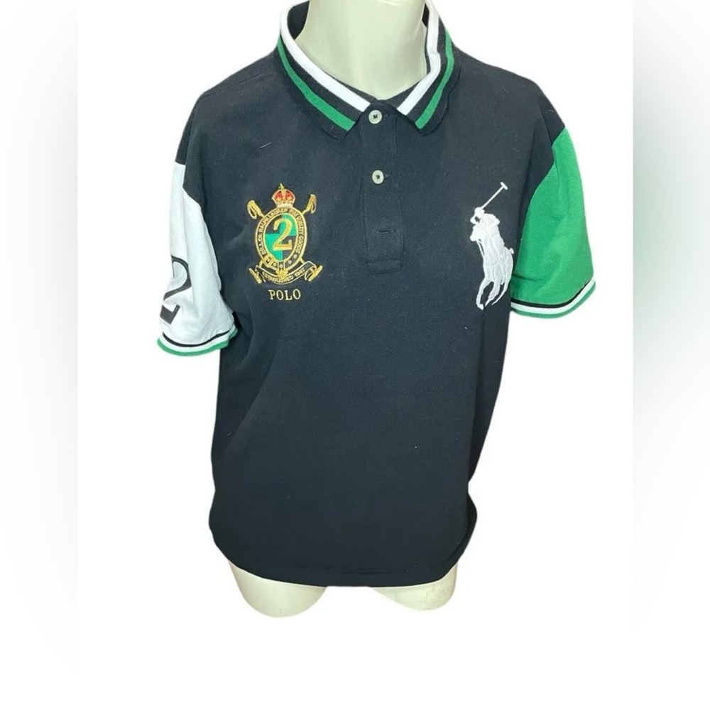 Polo Ralph Lauren Short Sleeve Pony #2 Custom Slim Fit Emblem Polo Shirt sz M